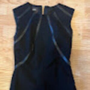 Danier Black Bodycon Dress - Leather Accents - Size 2